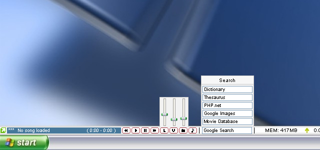 Customizable appbar on which various components such as system info can be put.